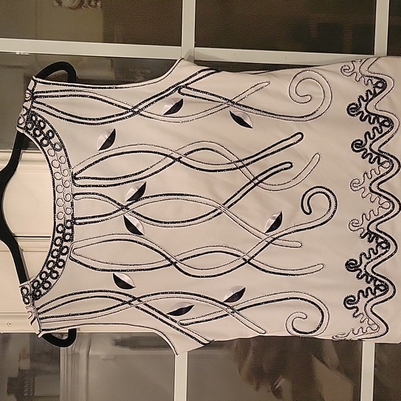 Lauren Michelle Women Embroidery Sleeveless Blouse Art Deco Artistry Feminine XL - Picture 9 of 9